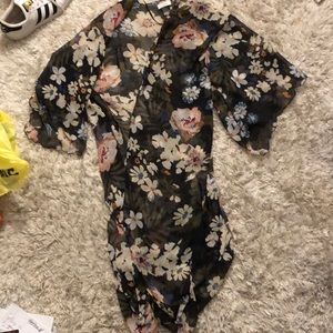 Black floral kimono